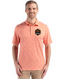 Houston Dynamo FC Cutter & Buck Pike Eco Flora Print Recycled Mens Polo College Orange Front
