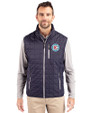 Chicago Fire FC Cutter & Buck Rainier PrimaLoft® Mens Big and Tall Eco Insulated Full Zip Puffer Vest Dark Navy/Silver Front