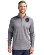 Houston Dynamo FC Cutter & Buck Traverse Stretch Eco Stripe Quarter Zip Mens Pullover Elemental Grey Front