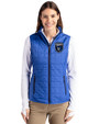 San Jose Earthquakes Cutter & Buck Rainier PrimaLoft® Womens Eco Insulated Full Zip Puffer Vest Royal Front