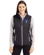 CF Montréal Cutter & Buck Rainier PrimaLoft® Womens Eco Insulated Full Zip Puffer Vest Black Front