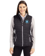 Charlotte FC Cutter & Buck Rainier PrimaLoft® Womens Eco Insulated Full Zip Puffer Vest Black Front