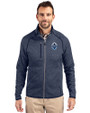 Vancouver Whitecaps FC Cutter & Buck Mainsail Sweater-Knit Mens Full Zip Jacket Liberty Navy Heather Front