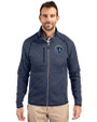 Sporting Kansas City Cutter & Buck Mainsail Sweater-Knit Mens Full Zip Jacket Liberty Navy Heather Front