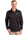 San Jose Earthquakes Cutter & Buck Traverse Stretch Eco Quarter Zip Mens Big and Tall Pullover Black Front