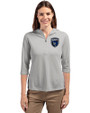 San Jose Earthquakes Cutter & Buck Virtue Eco Pique Recycled Half Zip Pullover Womens Hoodie Polished Medium Gray Front