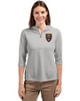 Real Salt Lake Cutter & Buck Virtue Eco Pique Recycled Half Zip Pullover Womens Hoodie Polished Medium Gray Front