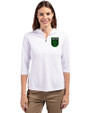Austin FC - Cutter & Buck Virtue Recycled Featherlight Pique Womens Half Zip Hooded Pullover White Front