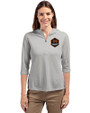 Houston Dynamo FC Cutter & Buck Virtue Eco Pique Recycled Half Zip Pullover Womens Hoodie Polished Medium Gray Front