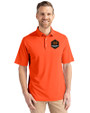 Houston Dynamo FC Cutter & Buck Virtue Eco Pique Recycled Mens Big and Tall Polo College Orange Front