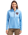 FC Dallas Cutter & Buck Adapt Eco Knit Stretch Recycled Womens Half Zip Pullover Atlas Light Blue Front