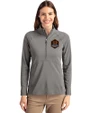 Houston Dynamo FC Cutter & Buck Adapt Eco Knit Stretch Recycled Womens Half Zip Pullover Elemental Grey Front