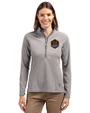 Houston Dynamo FC Cutter & Buck Adapt Eco Knit Stretch Recycled Womens Half Zip Pullover Polished Medium Gray Front