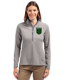 Austin FC - Cutter & Buck Adapt Eco Knit Stretch Recycled Womens Half Zip Pullover Polished Medium Gray Front