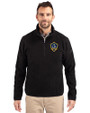 LA Galaxy Cutter & Buck Cascade Eco Sherpa Fleece Mens Big & Tall Quarter Zip Jacket Black Front