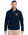 Real Salt Lake Cutter & Buck Cascade Eco Sherpa Fleece Mens Big & Tall Quarter Zip Jacket Navy Blue Front