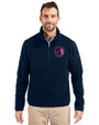 St. Louis City SC Cutter & Buck Cascade Eco Sherpa Fleece Mens Big & Tall Quarter Zip Jacket Navy Blue Front
