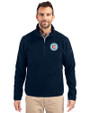 Chicago Fire FC Cutter & Buck Cascade Eco Sherpa Fleece Mens Big & Tall Quarter Zip Jacket Navy Blue Front