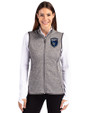 San Jose Earthquakes Cutter & Buck Mainsail Sweater Knit Womens Full Zip Vest Polished Heather Front