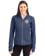 Chicago Fire FC Cutter & Buck Mainsail Sweater-Knit Womens Full Zip Jacket Liberty Navy Heather Front