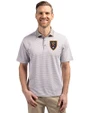 Real Salt Lake Cutter & Buck Virtue Eco Pique Micro Stripe Recycled Mens Big & Tall Polo Polished/White Front