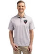 D.C. United Cutter & Buck Virtue Eco Pique Micro Stripe Recycled Mens Big & Tall Polo Polished/White Front