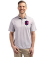 St. Louis City SC Cutter & Buck Virtue Eco Pique Micro Stripe Recycled Mens Big & Tall Polo Polished/White Front