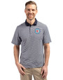 Chicago Fire FC Cutter & Buck Virtue Eco Pique Micro Stripe Recycled Mens Big & Tall Polo Navy Blue/White Front