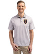 Real Salt Lake Cutter & Buck Virtue Eco Pique Micro Stripe Recycled Mens Polo Polished/White Front