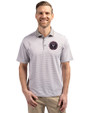 Inter Miami CF Cutter & Buck Virtue Eco Pique Micro Stripe Recycled Mens Polo Polished/White Front