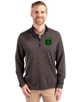 Austin FC - Cutter & Buck Virtue Eco Pique Micro Stripe Recycled Mens Big & Tall Quarter Zip Black/Elemental Grey Front