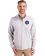 CF Montréal Cutter & Buck Virtue Eco Pique Micro Stripe Recycled Mens Big & Tall Quarter Zip Polished/White Front