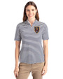 Real Salt Lake Cutter & Buck Virtue Eco Pique Stripe Recycled Womens Top Navy Blue Front