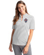 Colorado Rapids Cutter & Buck Virtue Eco Pique Stripe Recycled Womens Top Polished Medium Gray Front