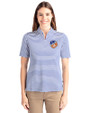 FC Cincinnati Cutter & Buck Virtue Eco Pique Stripe Recycled Womens Top Tour Blue Front