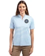 New York City FC Cutter & Buck Virtue Eco Pique Stripe Recycled Womens Top Atlas Light Blue Front