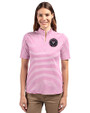 Inter Miami CF Cutter & Buck Virtue Eco Pique Stripe Recycled Womens Top Gelato Fuchsia Front