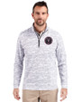 Inter Miami CF Cutter & Buck Traverse Stretch Eco Camo Print Quarter Zip Mens Big and Tall Pullover Charcoal Front