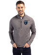 San Jose Earthquakes Cutter & Buck Adapt Eco Knit Heather Mens Big & Tall Quarter Zip Pullover Black Heather Front