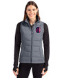 St. Louis City SC Cutter & Buck Evoke Hybrid Softshell Recycled Womens Full Zip Vest Elemental Grey Front