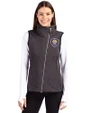 Orlando City SC Cutter & Buck Mainsail Sweater Knit Womens Asymmetrical Vest Charcoal Heather Front