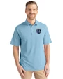 Sporting Kansas City Cutter & Buck Virtue Eco Pique Recycled Mens Polo Atlas Light Blue Front