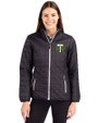 Portland Timbers Cutter & Buck Rainier PrimaLoft®  Womens Eco Insulated Full Zip Puffer Jacket Black Front