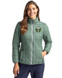 Portland Timbers Cutter & Buck Rainier PrimaLoft®  Womens Eco Insulated Full Zip Puffer Jacket Hunter Melange Front