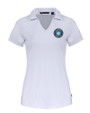 Charlotte FC Cutter & Buck Daybreak Eco Recycled Womens V-neck Polo White Mannequin