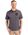 Houston Dynamo FC Cutter & Buck Pike Eco Symmetry Print Stretch Recycled Mens Big & Tall Polo Black/White Front