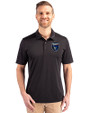 San Jose Earthquakes Cutter & Buck Prospect Eco Textured Stretch Recycled Mens Short Sleeve Polo Black Front