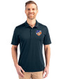 FC Cincinnati Cutter & Buck Prospect Eco Textured Stretch Recycled Mens Short Sleeve Polo Navy Blue Front