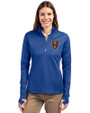 Real Salt Lake Cutter & Buck Traverse Stretch Eco Quarter Zip Womens Pullover Tour Blue Front
