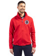New England Revolution Cutter & Buck Charter Eco Knit Recycled Big & Tall Full-Zip Jacket Red Front